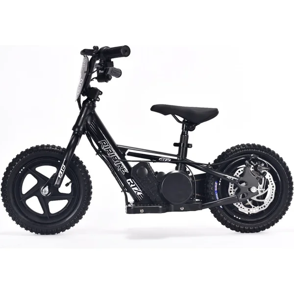 Draisienne électrique pour enfants RIRIBIKE RTX3 24V (12”), noire, Batterie au lithium, Moteur 100W,