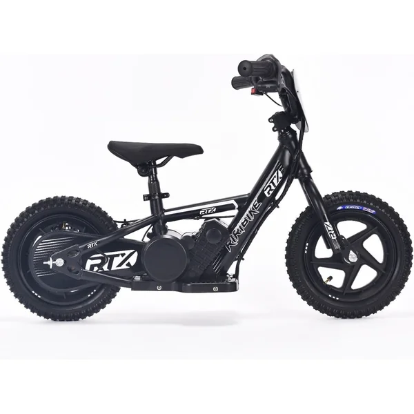 Draisienne électrique pour enfants RIRIBIKE RTX3 24V (12”), noire, Batterie au lithium, Moteur 100W,