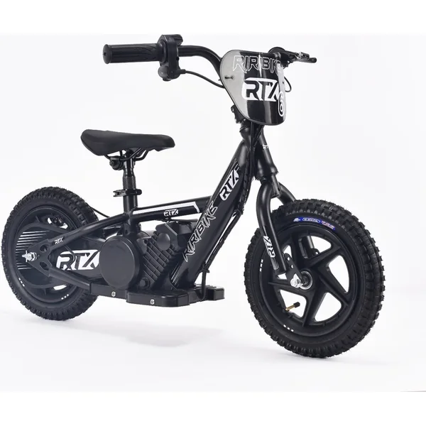 Draisienne électrique pour enfants RIRIBIKE RTX3 24V (12”), noire, Batterie au lithium, Moteur 100W,