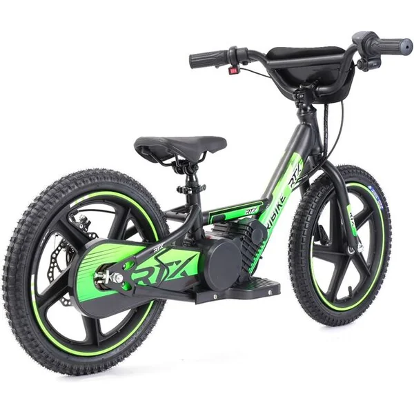 Draisienne électrique pour enfants RIRIBIKE RTX6 24V (16”), verte, Batterie au lithium, Moteur 250W