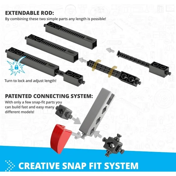 Engino INVENTOR MOTORIZED voiture de course avec 10 modèles bonus
