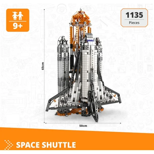 Engino MEGA BUILDS : Fusée Challenger (dans un bac en plastique avec application d'instructions 3D)