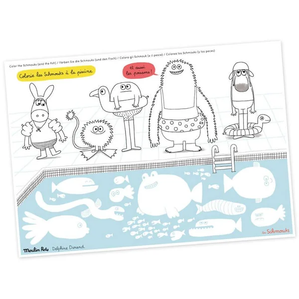 ENSEMBLE DE 40 SETS DE TABLE A COLORIER LES SCHMOUKS