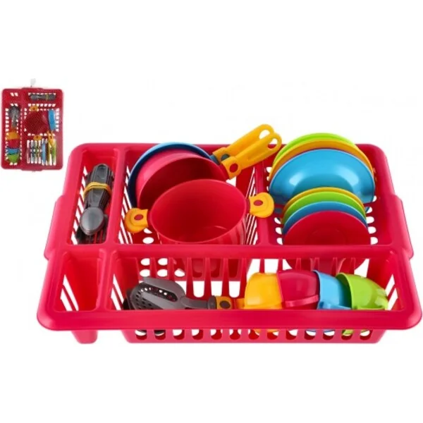 Ensemble de vaisselle avec égouttoir 2 couleurs en filet