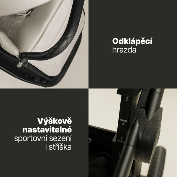 Ensemble poussette sportive Move Cross 5 + nacelle XL 5 + adaptateurs, Ivory Beige