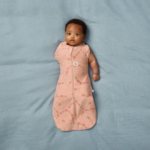 ERGOPOUCH Couverture emmaillotage et sac de couchage 2 en 1 Cocoon Elephant Parade 3-6 m, 6-8 kg, 1