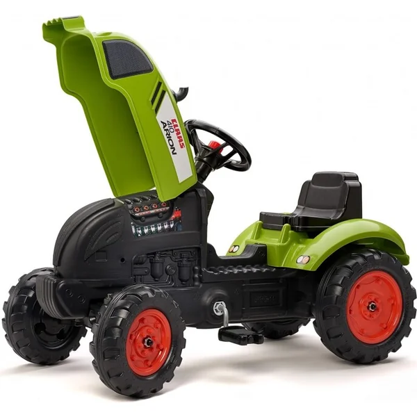 Falk Tracteur à pédales 2041C Claas Arion avec remorque et capot ouvrant