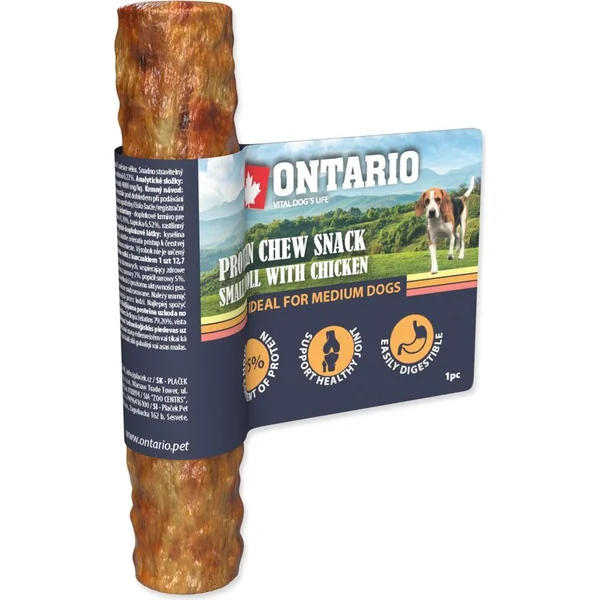Friandise Ontario Protein poulet, rouleau à mâcher petit 12,7 cm, Medium
