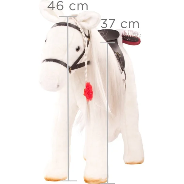 Götz poney blanc Lipizzan à coiffer et à monter pour poupées 50cm