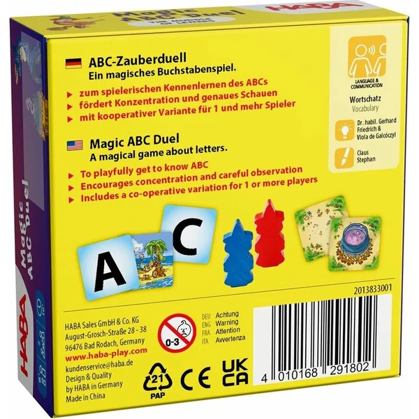 Haba Play&Learn Jeu éducatif de mots mini ABC à partir de 6 ans
