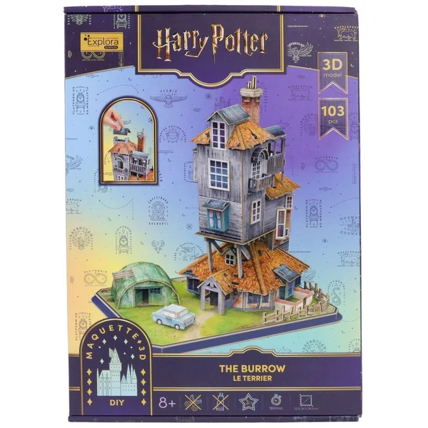 HARRY POTTER MAQUETTE 3D - LE TERRIER - LA MAISON DES WEASLEY - 92 PIECES