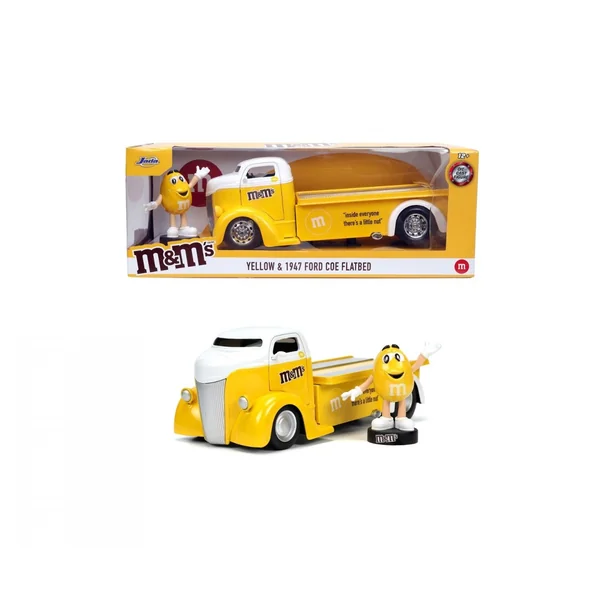 Jada Toys Ford COE Flatbed avec Figurine M&Ms Jaune 1/24 - 33425
