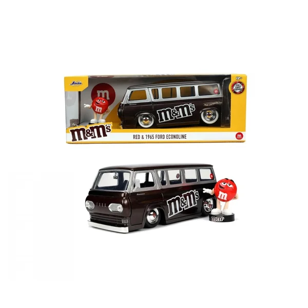 Jada Toys Ford Econoline Bus avec Figurine M&Ms Rouge 1/24 - 32027