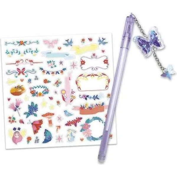 Janod Atelier Midi Coffret Créatif Carnet Secret avec Cadenas Fées Magiques