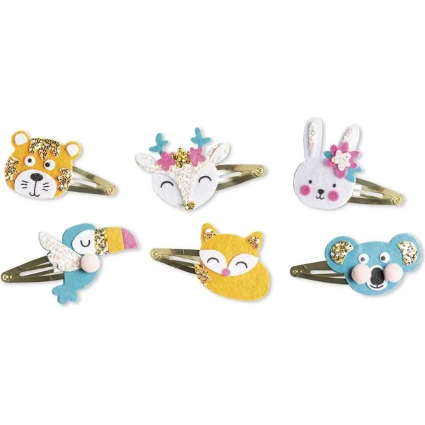 Janod Atelier Set de Fabrication de Bijoux Barrettes 6 pcs à partir de 6 ans