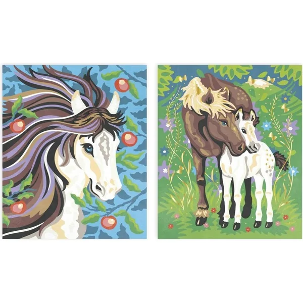 Janod Atelier Set Maxi Peinture par numéros Chevaux à partir de 7 ans
