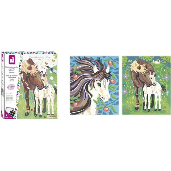Janod Atelier Set Maxi Peinture par numéros Chevaux à partir de 7 ans