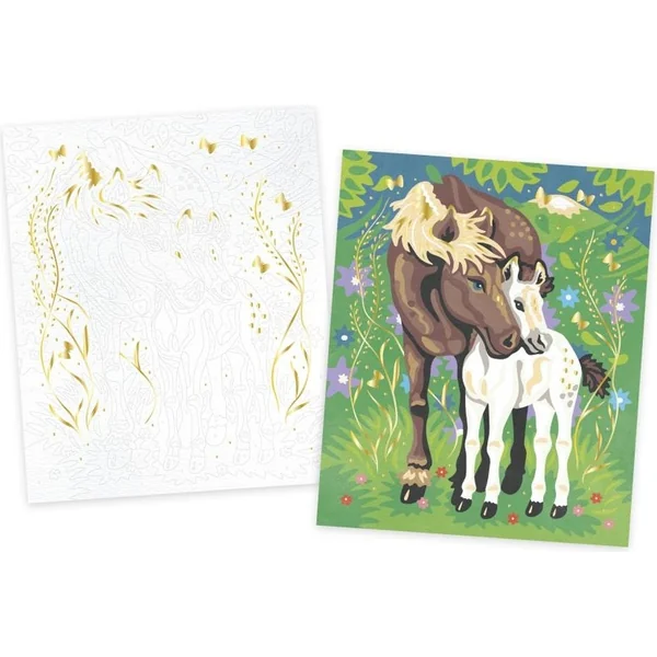 Janod Atelier Set Maxi Peinture par numéros Chevaux à partir de 7 ans