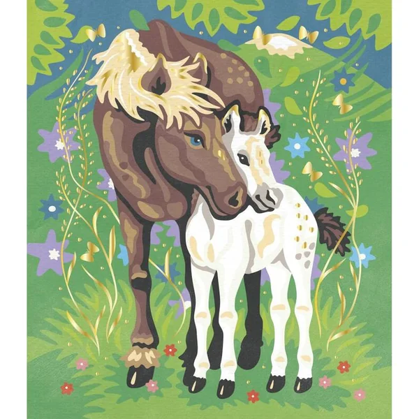 Janod Atelier Set Maxi Peinture par numéros Chevaux à partir de 7 ans