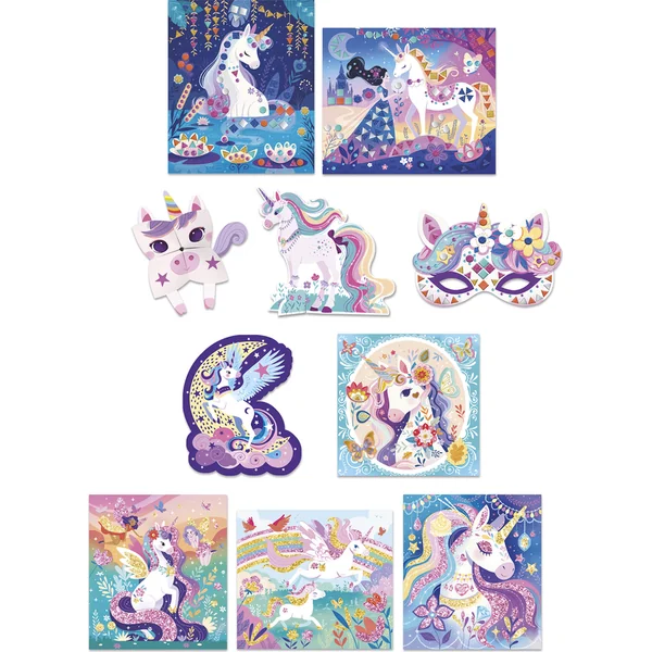 Janod Atelier Set Maxi XXL avec de nombreuses activités Licorne à partir de 5 ans