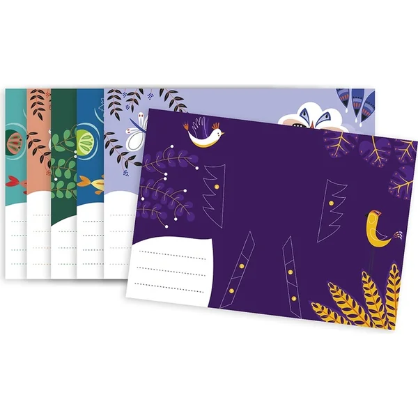 Janod Atelier Set Mini Cartes Postales Origami avec Animaux à partir de 6 ans