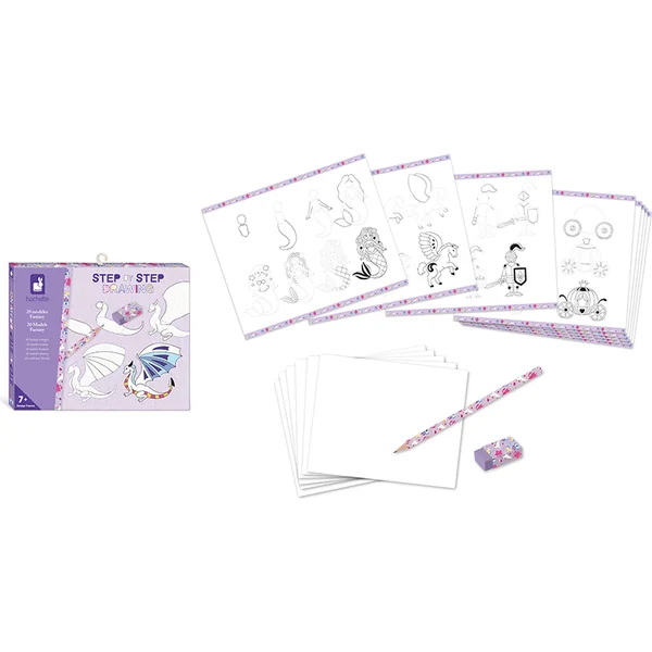 Janod Atelier Step by step Coffret créatif Dessin pas à pas Animaux fantastiques
