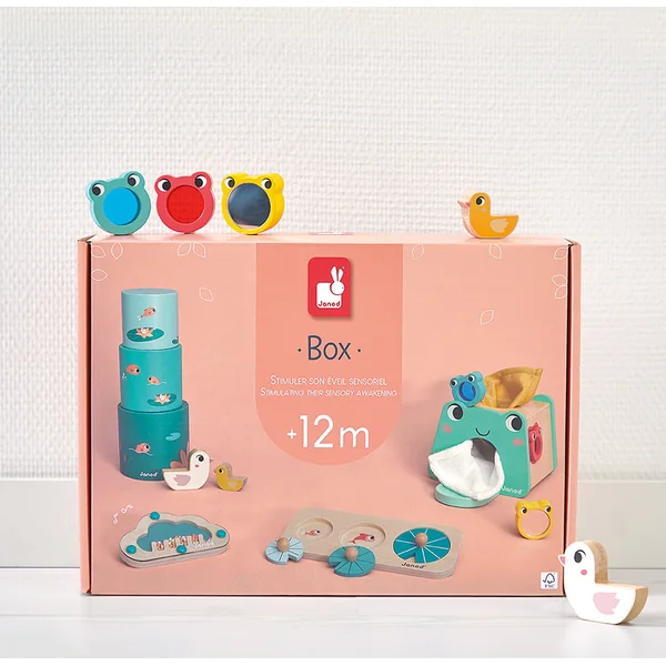 Janod Boîte de Stimulation Sensorielle pour Enfants à partir de 12 Mois