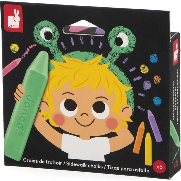 Janod Colorino Craies de trottoir colorées 6 couleurs