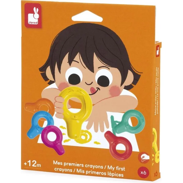 Janod Colorino Premiers crayons de cire 6 couleurs