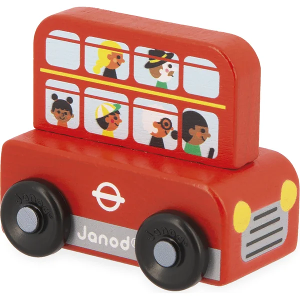 Janod Crossroads Voitures en bois Grande-Bretagne ensemble de 4 pcs