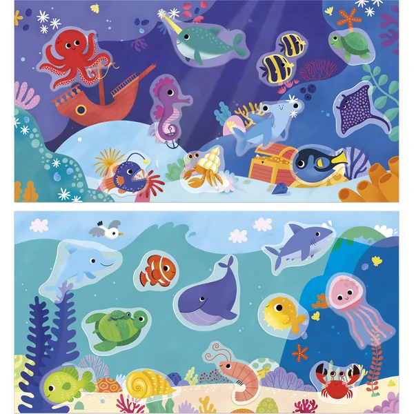 Janod My arts&crafts Mini Autocollants Réutilisables Mer à partir de 18 mois