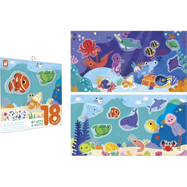 Janod My arts&crafts Mini Autocollants Réutilisables Mer à partir de 18 mois