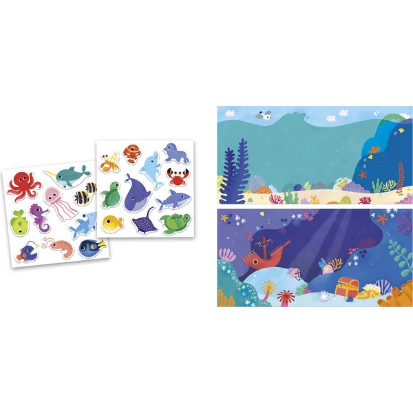 Janod My arts&crafts Mini Autocollants Réutilisables Mer à partir de 18 mois