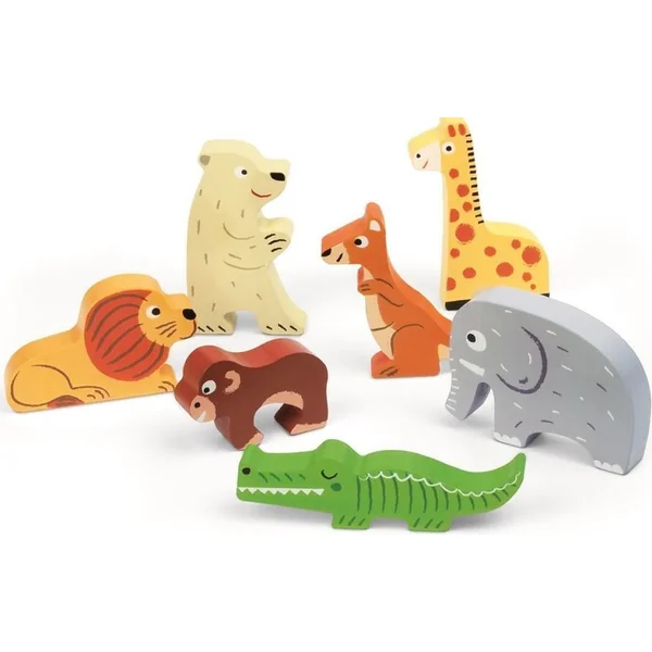 Janod Puzzle en bois à encastrer pour les tout-petits ZOO Chunky