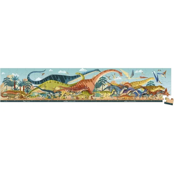 Janod Puzzle panoramique dans une valise Dinosaures Dino 100 pcs