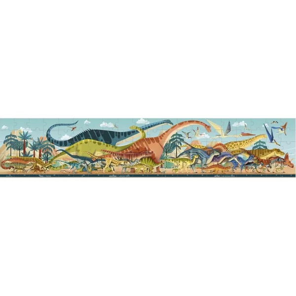 Janod Puzzle panoramique dans une valise Dinosaures Dino 100 pcs