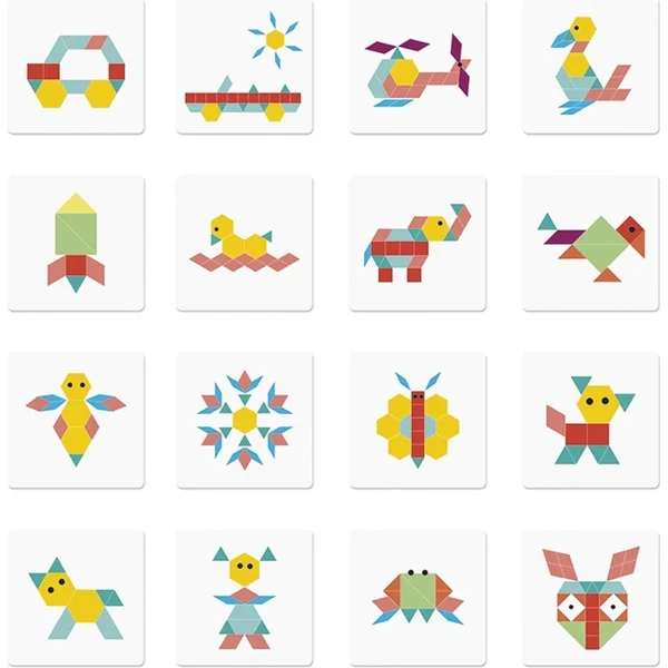 Janod Tableau magnétique avec aimants origami puzzle Formes géométriques