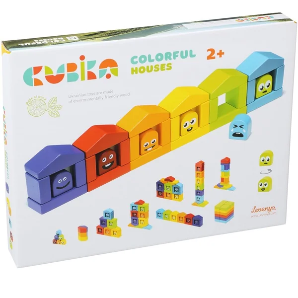 Jeu de construction "Maisons colorées" - Cubika Toys