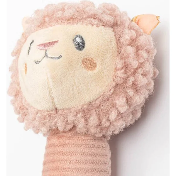 Jouet en peluche pour bébé avec sifflet et anneau de dentition New Baby Lama