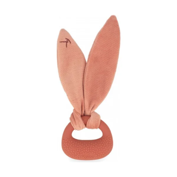 Kaloo Lapinoo Anneau de dentition en silicone avec oreilles à nouer terracotta