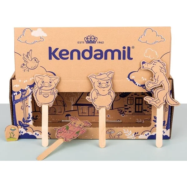 Kendamil Premium 2 HMO+ (3× 800 g), emballage féerique avec théâtre Les trois petits cochons