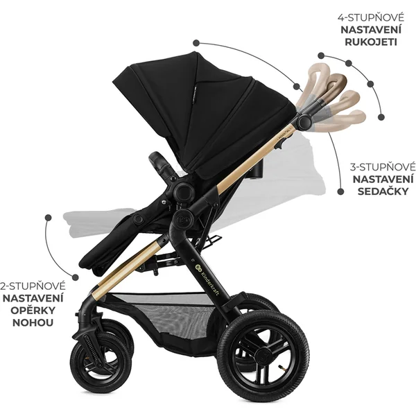 KINDERKRAFT Poussette combinée 3 en 1 Moov 2 XL Air Black