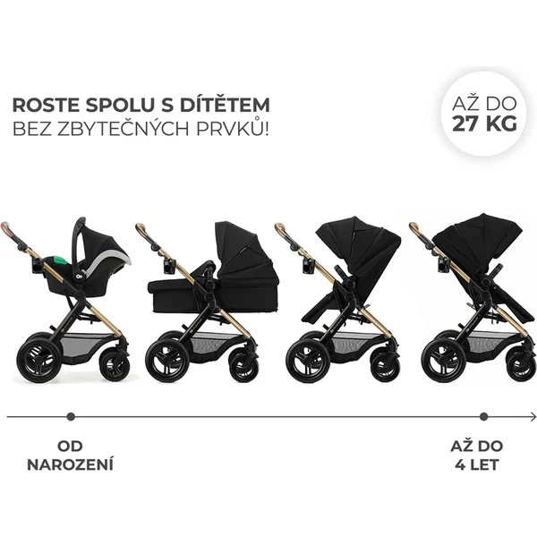 KINDERKRAFT Poussette combinée 3 en 1 Moov 2 XL Air Black