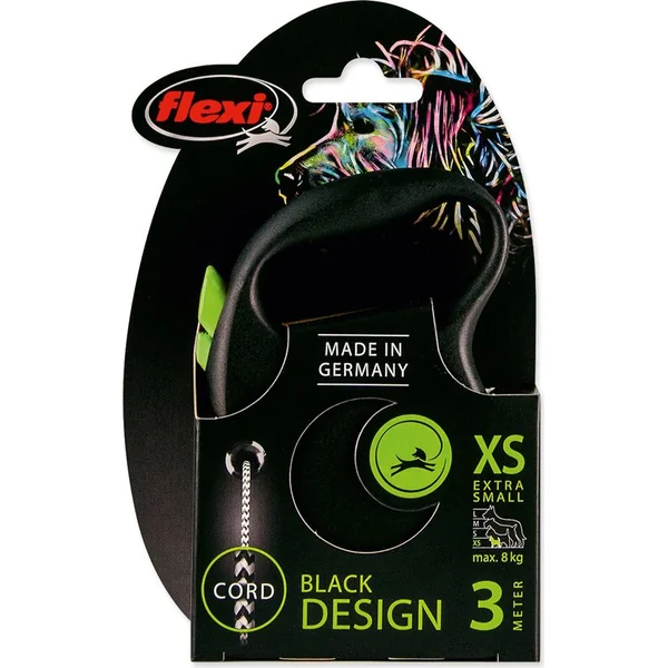 Laisse Flexi Black Design corde XS verte 3m