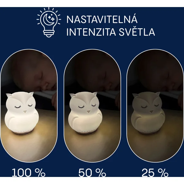 Lampe LED de nuit en silicone taille M, Hibou
