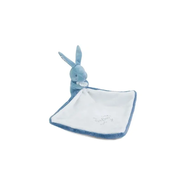 Lapin DOUDOU : Doudou Lapin mouchoir Bleu 10 cm - Doudou et compagnie