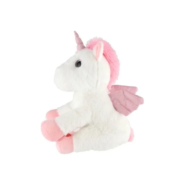 Licorne rêveuse avec ailes en peluche 38cm à piles avec lumière et son