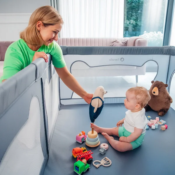 LIONELO Parc pour enfants Willow Beige Sable 127 x 187 cm