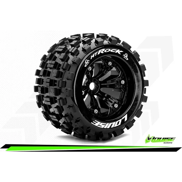 Louise RC Pneus + Jantes MT-ROCK - Monster Truck 1/8 Arrma Kraton - Outcast - Notorius - HPI Savage - Trophy Truggy - Traxxas Revo - Erevo - Hex 17mm - LR-T3277BH