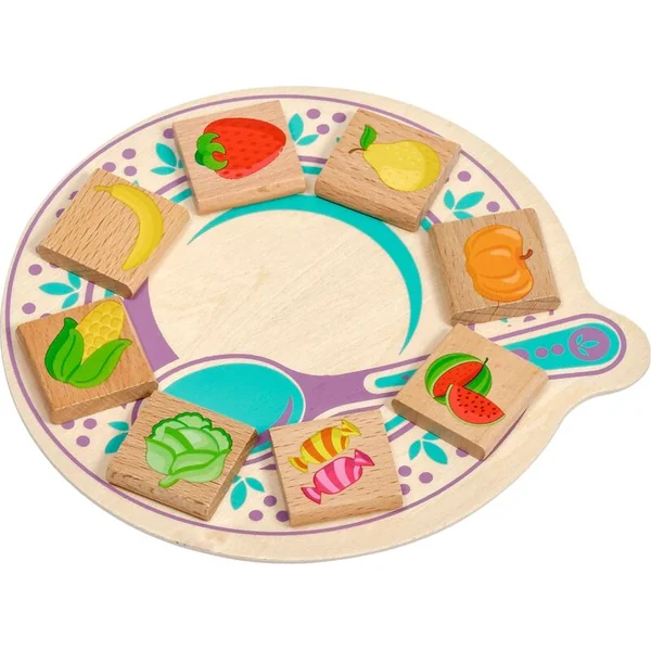 Lucy & Leo 176 « Comestible - non comestible » - ensemble de jeu en bois de 56 pièces avec modèles